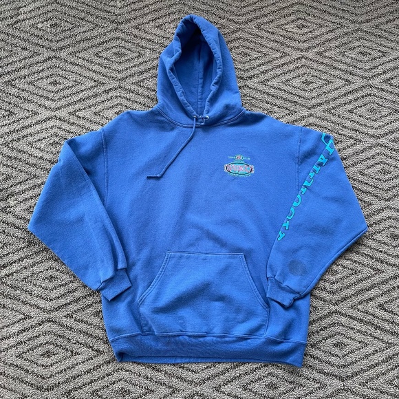 CHAUNCEY's Surf Shop Ocean City, MD Pink Blue Hoodie Sweatshirt Mens Size Large - Picture 1 of 6